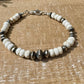 Navajo Pearl with White Turquoise gemstone/ sterling silver beaded bracelet