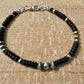 Navajo Pearl Bracelet with Black Onyx / sterling silver beaded gemstone bracelet