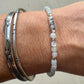 Aquamarine Lapis Moonstone with Rainbow Moonstone bracelet / sterling silver beaded gemstone bracelet