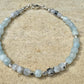 Aquamarine Lapis Moonstone with Rainbow Moonstone bracelet / sterling silver beaded gemstone bracelet