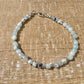 Aquamarine Lapis Moonstone with Rainbow Moonstone bracelet / sterling silver beaded gemstone bracelet
