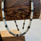 Hematite and Black Onyx gemstone necklace / sterling silver gemstone beaded necklace