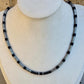 Hematite and Black Onyx gemstone necklace / sterling silver gemstone beaded necklace