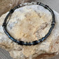 Hematite and Black Onyx Bracelet, Sterling Silver Beaded Bracelet, Gemstone Jewelry, Men's Bracelet, Gift for Him