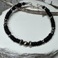 Navajo Pearl Bracelet with Black Onyx / sterling silver beaded gemstone bracelet