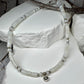 Mother of pearl sterling silver ankle bracelet with heart charm / ankle bracelet
