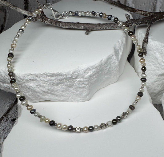 Dainty Ankle Bracelet with Freshwater Pearl, Sterling Silver Jewelry, Ankle Bracelet, Elegant Pearl Anklet, Gift Idea