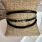 Leather wrap bracelet with Tourmaline Paraiba Blue gemstones / beads