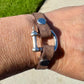 Leather shackle style bracelet with horse clasp magnet closure / genuine leather bracelet