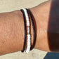 White turquoise leather wrap bracelet, genuine leather