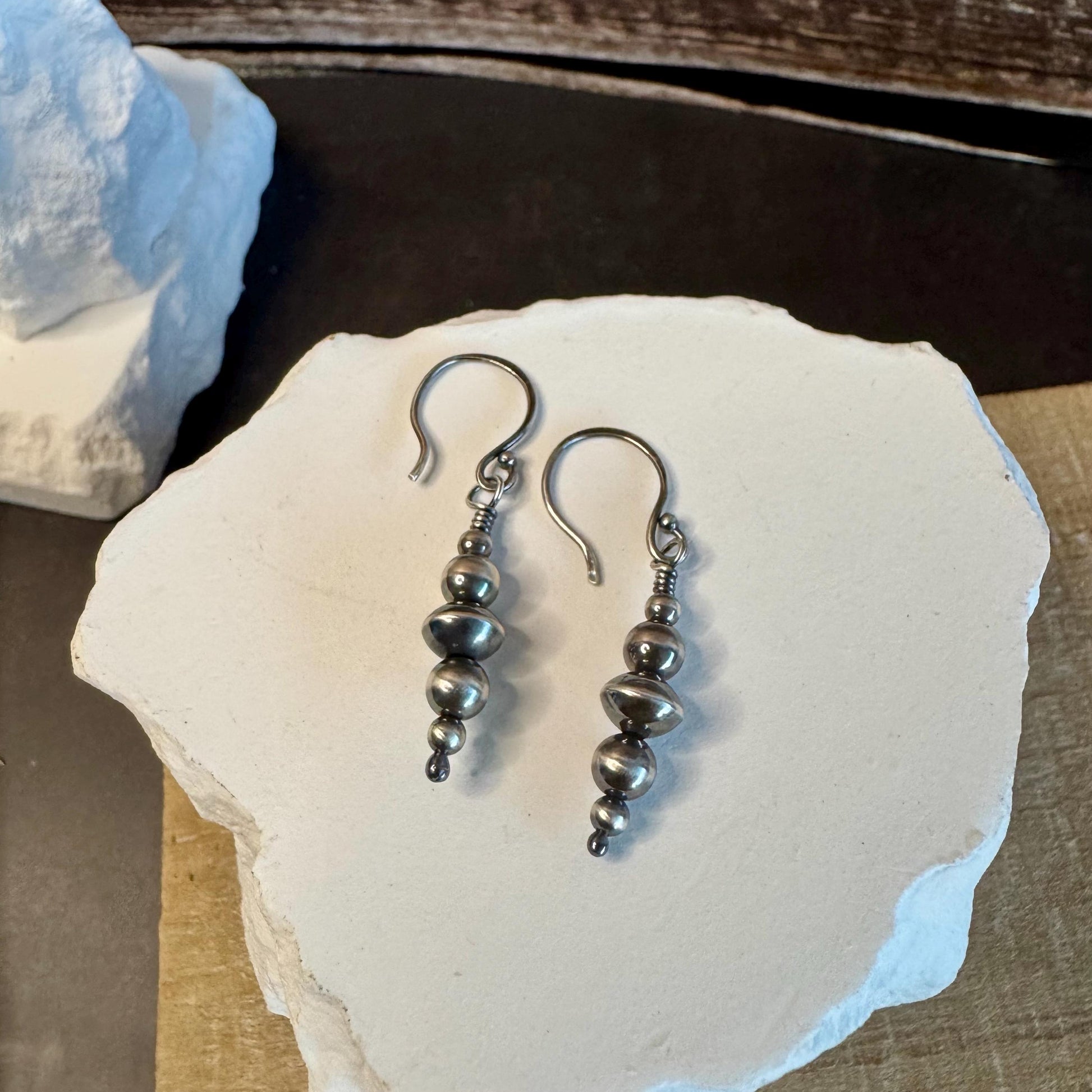Navajo Pearl Dangle Earrings, Sterling Silver Drop Earrings, Navajo Pearl Earrings, Handmade Jewelry, Gift for Her