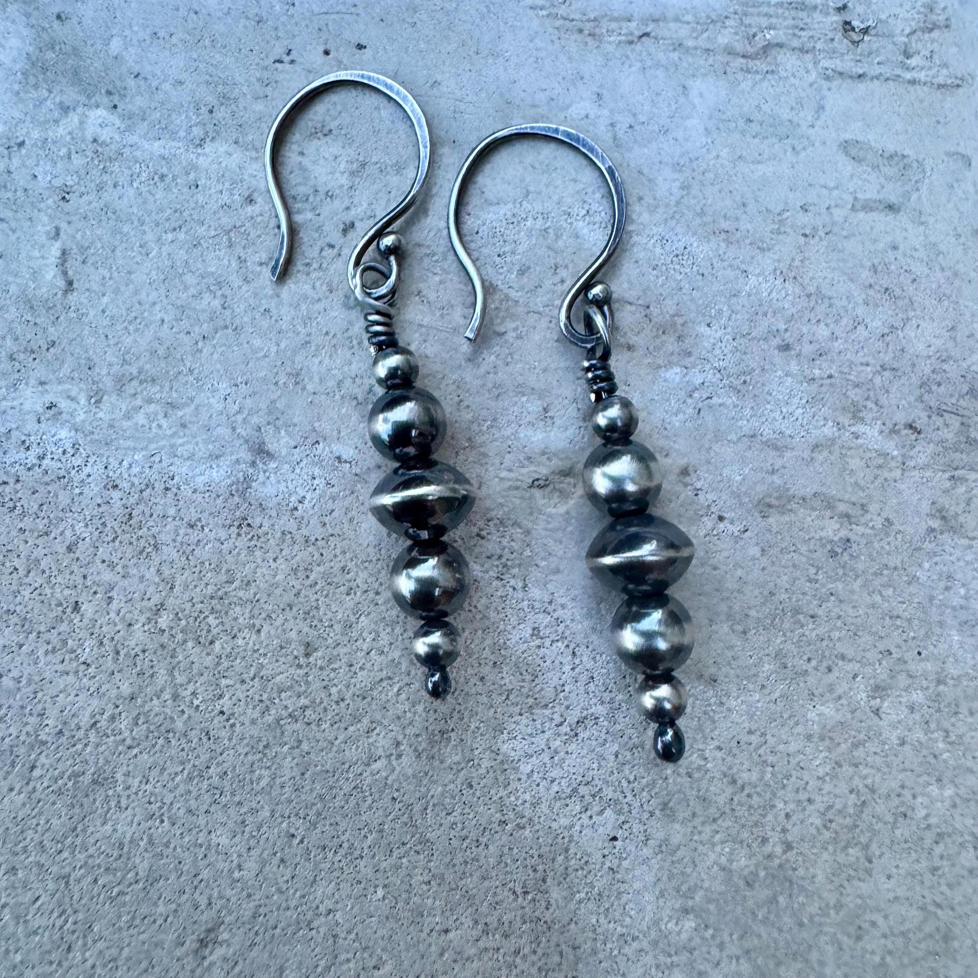 Navajo Pearl Dangle Earrings, Sterling Silver Drop Earrings, Navajo Pearl Earrings, Handmade Jewelry, Gift for Her