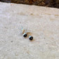 Black Onyx stud earrings / tiny sterling silver post earrings