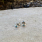 Turquoise star tiny sterling silver post earrings
