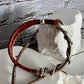Braided leather wrap bracelet with silver half cuff / genuine leather cuff wrap bracelet