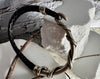 Braided leather wrap bracelet with silver half cuff / genuine leather cuff wrap bracelet