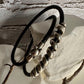 Leather bracelet with silver slider, magnet closure / wrap leather bracelet