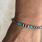 Navajo Pearls with Arizona Blue Turquoise Bracelet / Genuine Turquoise sterling silver bracelet / gemstone bracelet