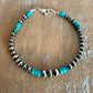 Navajo Pearls with Arizona Blue Turquoise Bracelet / Genuine Turquoise sterling silver bracelet / gemstone bracelet