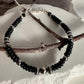 Navajo Pearl Bracelet with Black Onyx / sterling silver beaded gemstone bracelet