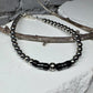 Navajo Pearl Bracelet with Black Onyx, Hematite Beaded Bracelet, Sterling Silver Bracelet, Gemstone Jewelry, Bracelet Gift