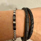 Navajo Pearl Bracelet with Black Onyx, Hematite Beaded Bracelet, Sterling Silver Bracelet, Gemstone Jewelry, Bracelet Gift