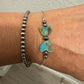 Navajo pearl and turquoise heart chain bracelet