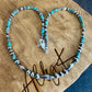 Turquoise and Navajo Pearl Necklace, Western Necklace, Sterling Silver Authentic Native Jewelry, Southwestern Necklace, Turquoise Jewelry