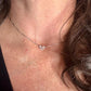 Sterling silver heart charm necklace / tiny connector pendant necklace / monogram personalized necklace