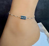 Sterling Silver Ankle Bracelet, Personalized Ankle Bracelet, Connector Anklet, Custom Jewelry, Gift for Her