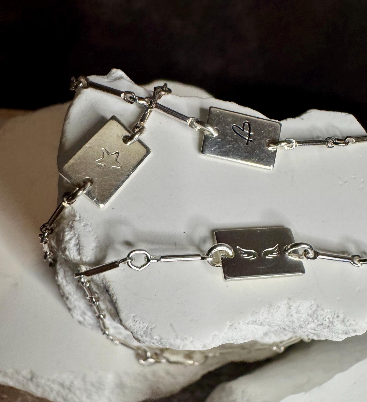 Sterling Silver Ankle Bracelet, Personalized Ankle Bracelet, Connector Anklet, Custom Jewelry, Gift for Her
