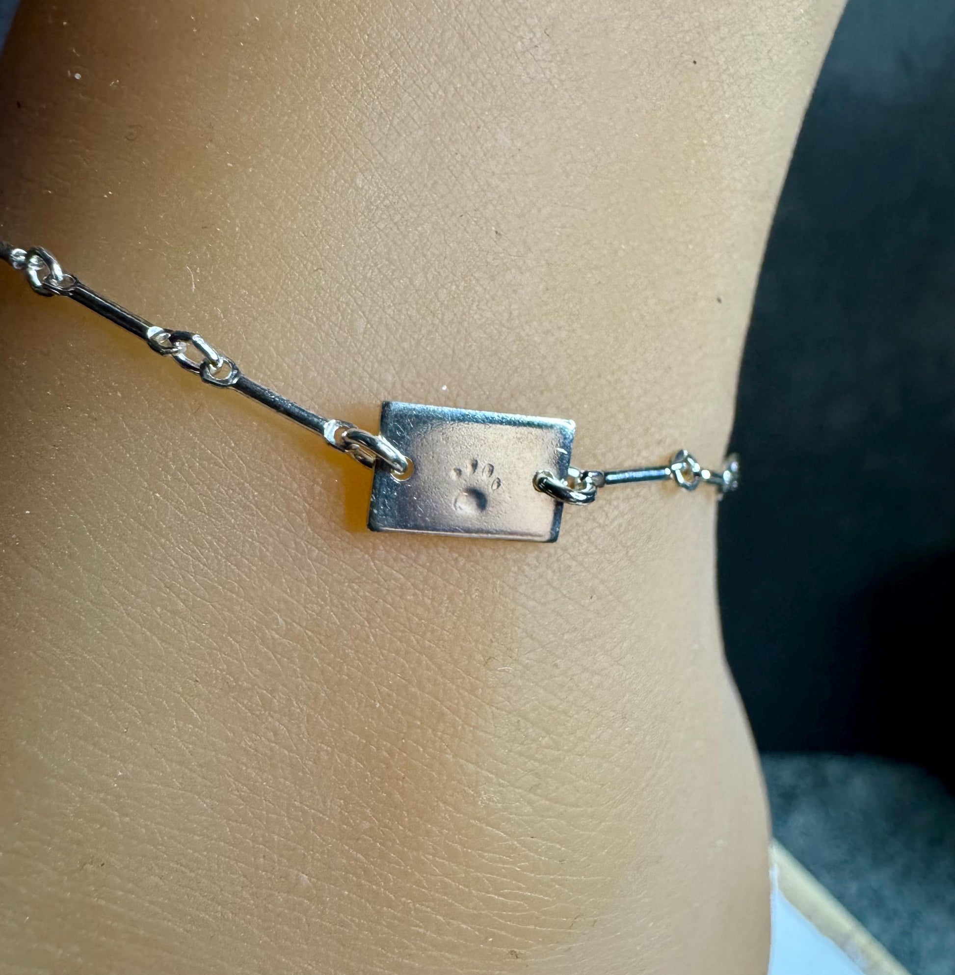 Sterling Silver Ankle Bracelet, Personalized Ankle Bracelet, Connector Anklet, Custom Jewelry, Gift for Her