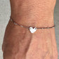 Sterling silver bracelet with tiny heart charm / connector bracelet / personalized bracelet