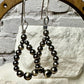 Navajo pearl hoop teardrop style, sterling silver earrings
