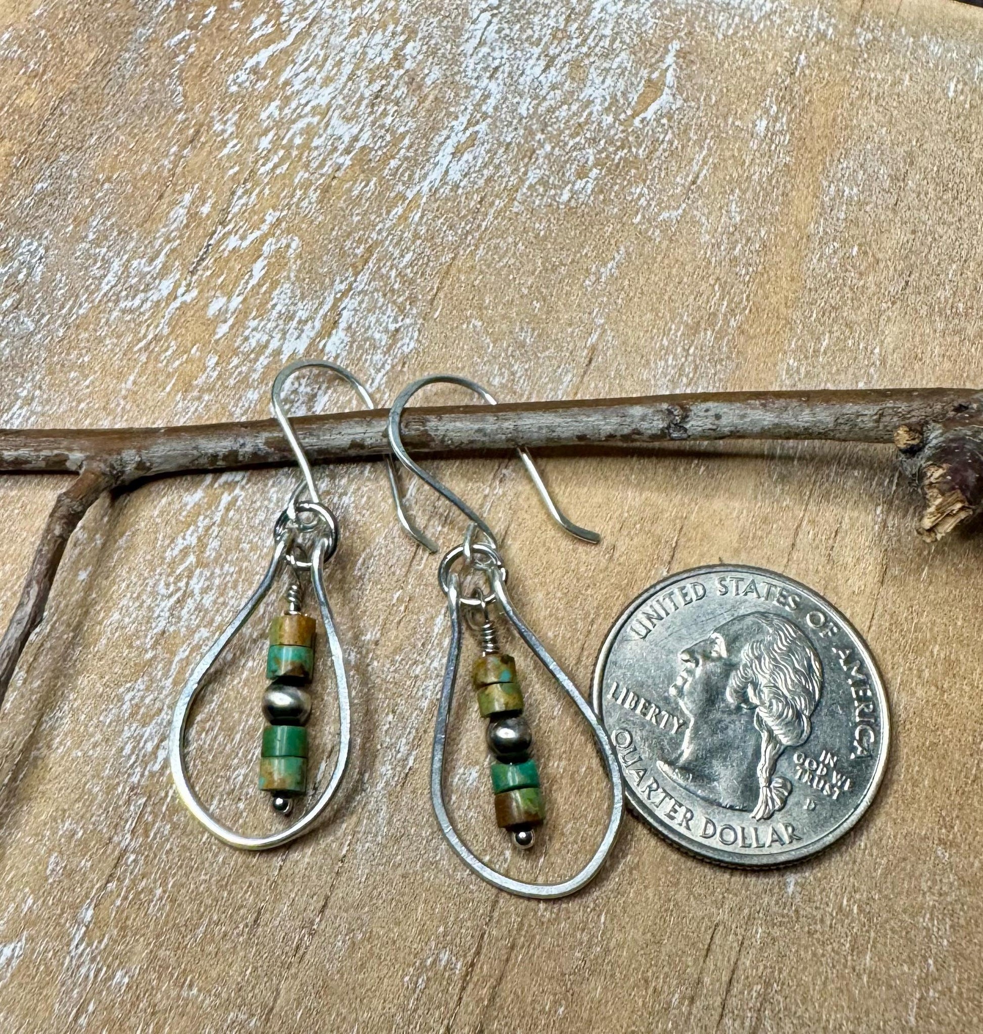 Turquoise and Navajo Pearl Earrings, Teardrop Dangle Style, Sterling Silver, Turquoise Earrings, Gift for Her
