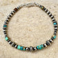 Navajo Pearl Bracelet with Kingman Blue Green Turquoise