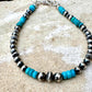 Navajo Pearls with Arizona Blue Turquoise Bracelet / Genuine Turquoise sterling silver bracelet / gemstone bracelet