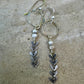 Sterling silver earrings with chain with turquoise gemstone / gemstone beaded sterling silver earrings
