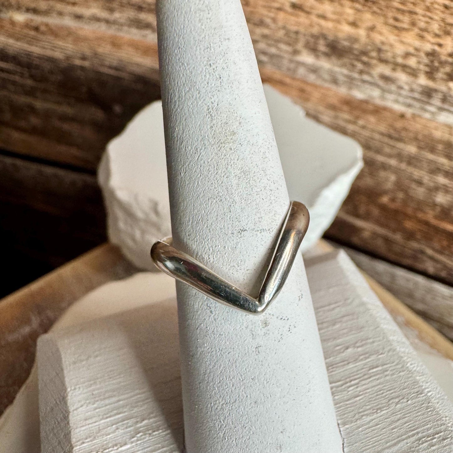 Chevron Ring, Wishbone Ring, Half Round Smooth Ring, Unique Ring for Her, Minimalist Jewelry, Stacking Ring, Thoughtful Gift
