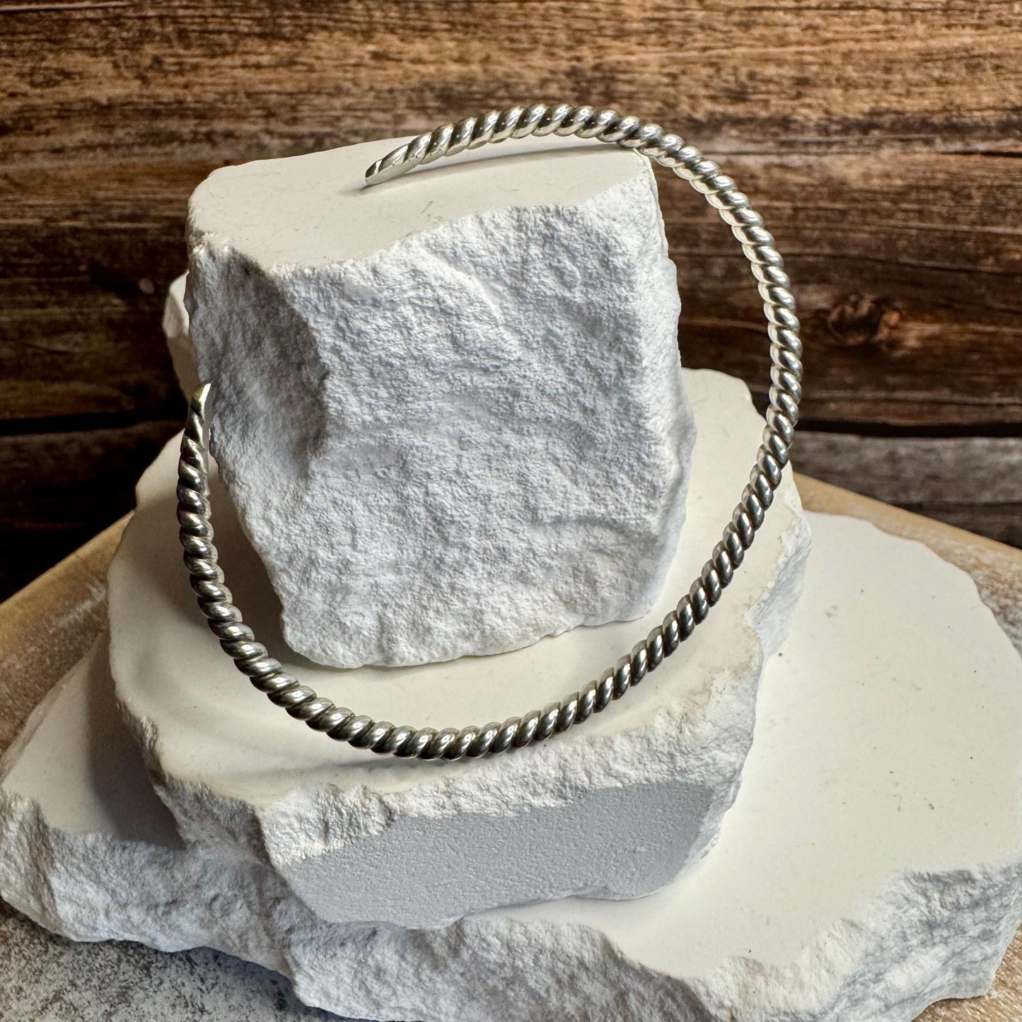 Twisted Wire Sterling Silver Cuff Bracelet, Rope Cuff, Silver Jewelry, Minimalist Bracelet, Gift for Her, Adjustable Cuff Bracelet