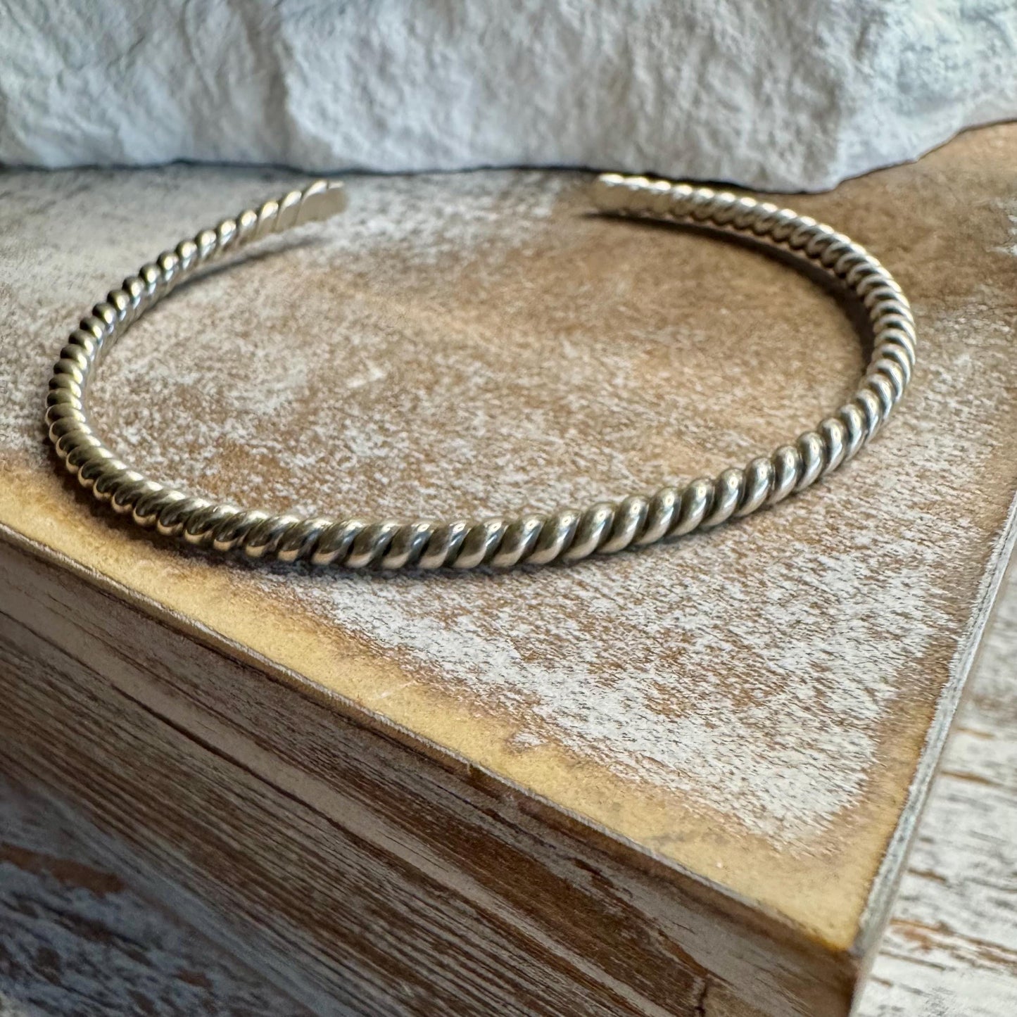 Twisted Wire Sterling Silver Cuff Bracelet, Rope Cuff, Silver Jewelry, Minimalist Bracelet, Gift for Her, Adjustable Cuff Bracelet