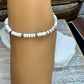 Navajo Pearl and White Turquoise Anklet, Navajo Pearl Ankle Bracelet, Beaded Ankle Jewelry, Southwestern Gift, Tribal Anklet