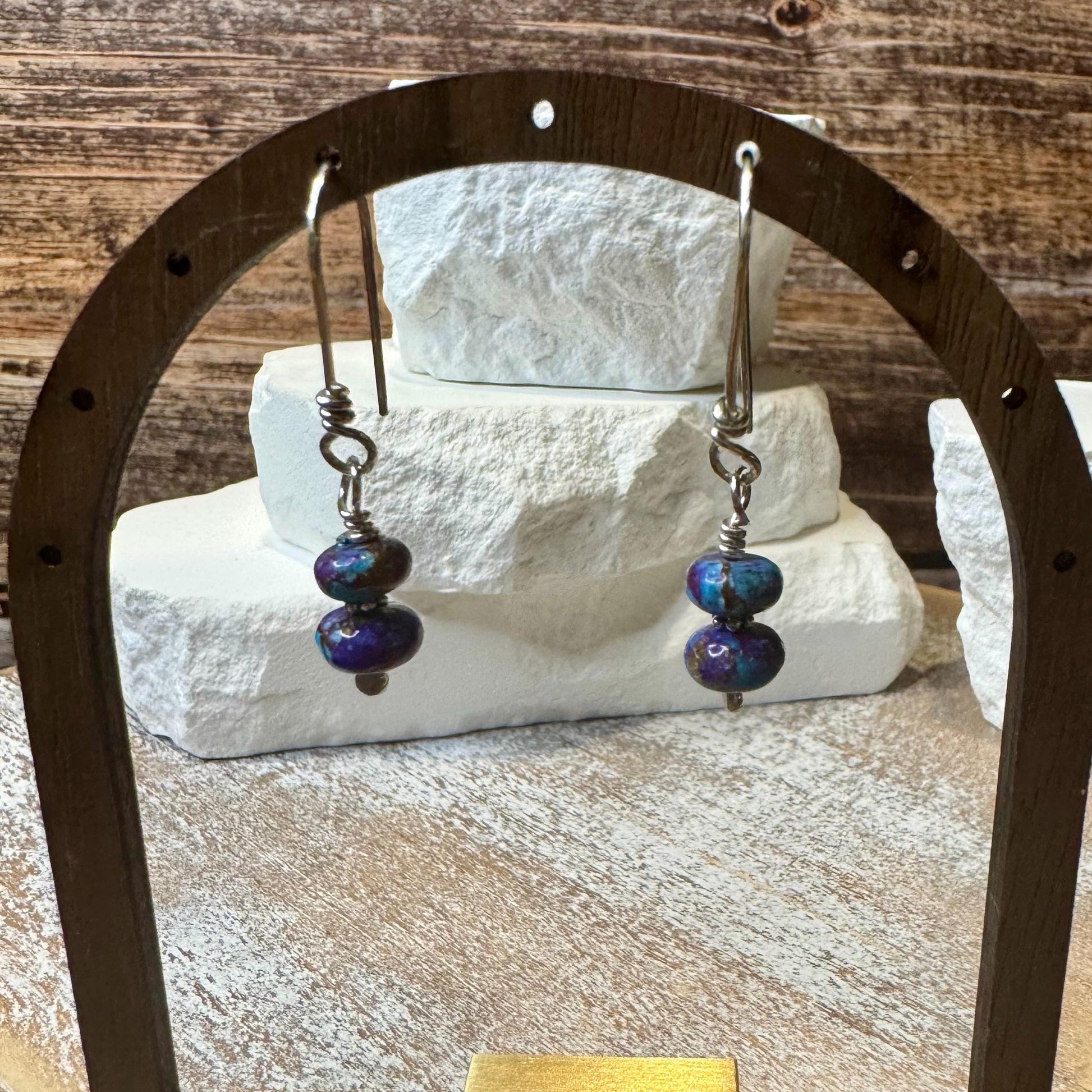 Spotted Mohave Purple Turquoise Earrings, Turquoise Jewelry, Gemstone Earrings, Purple Stone Earrings, Gift For Her
