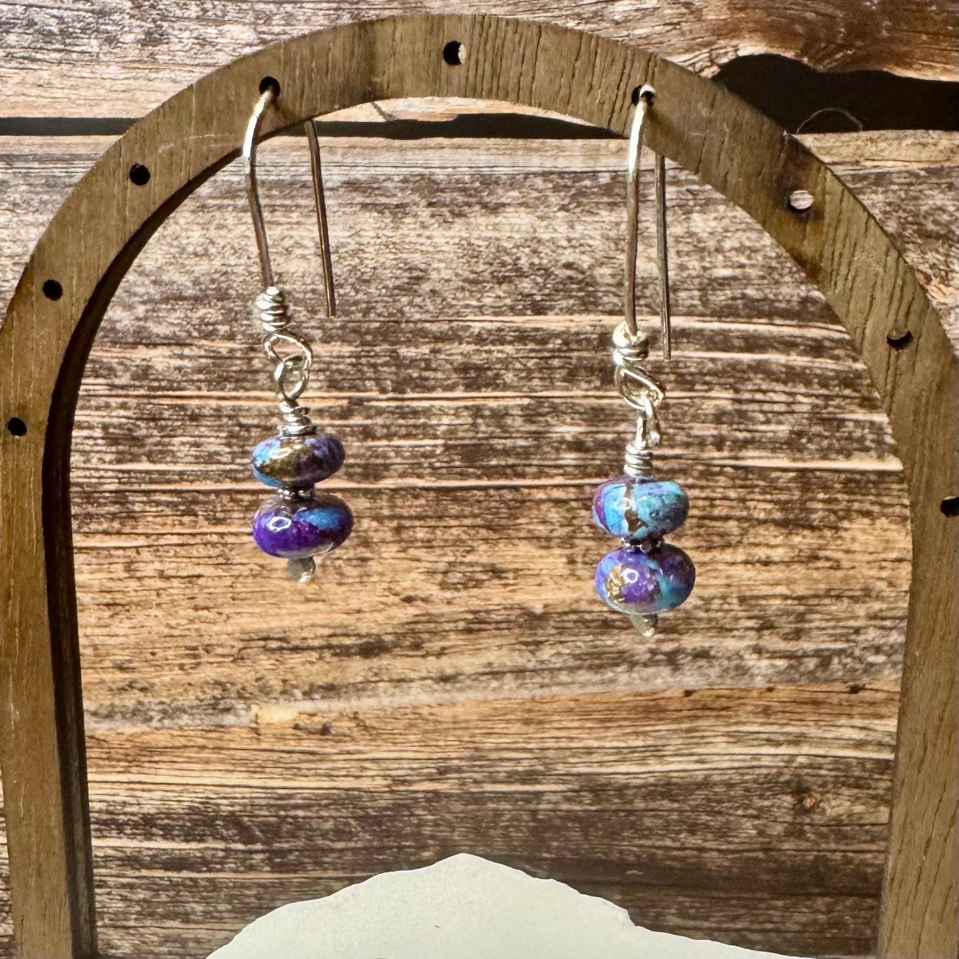 Spotted Mohave Purple Turquoise Earrings, Turquoise Jewelry, Gemstone Earrings, Purple Stone Earrings, Gift For Her