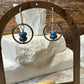 Sterling Silver Purple Turquoise Earrings, Oxidized Sterling Silver Circles Dangle, Spotted Mohave Gemstone, Unique Jewelry, Women's Gift