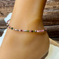 Pink and Green Tourmaline Anklet, Sterling Silver Spacers, Gemstone Ankle Bracelet, Women's Jewelry, Gift Idea