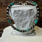 Natural Blue Green Brown Turquoise with Navajo Pearls, Sterling Silver Beaded Jewelry, Gemstone Bracelet, Turquoise Gift