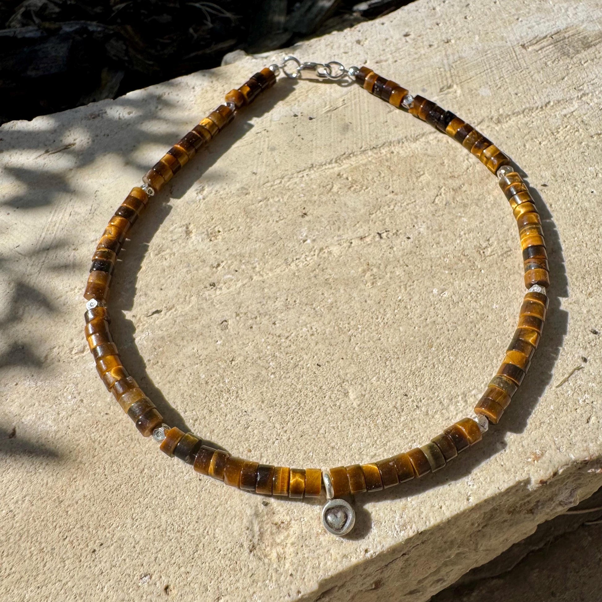 Tiger's eye sterling silver ankle bracelet / ankle bracelet