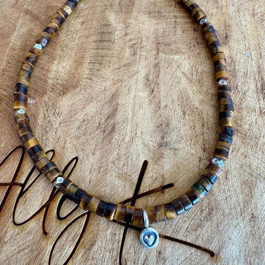 Tiger's eye sterling silver ankle bracelet / ankle bracelet