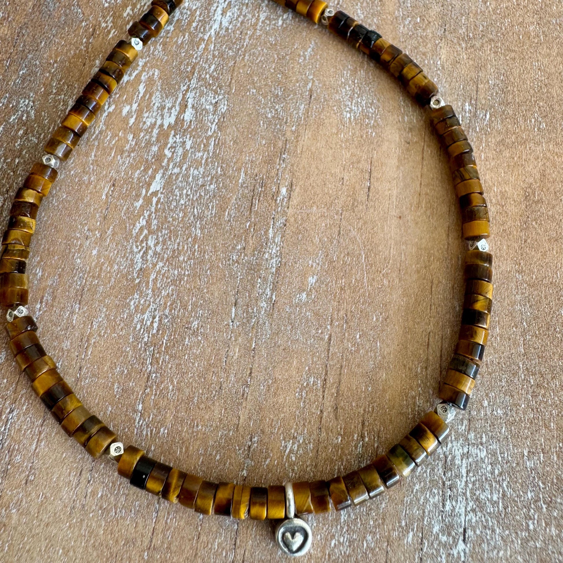 Tiger's eye sterling silver ankle bracelet / ankle bracelet